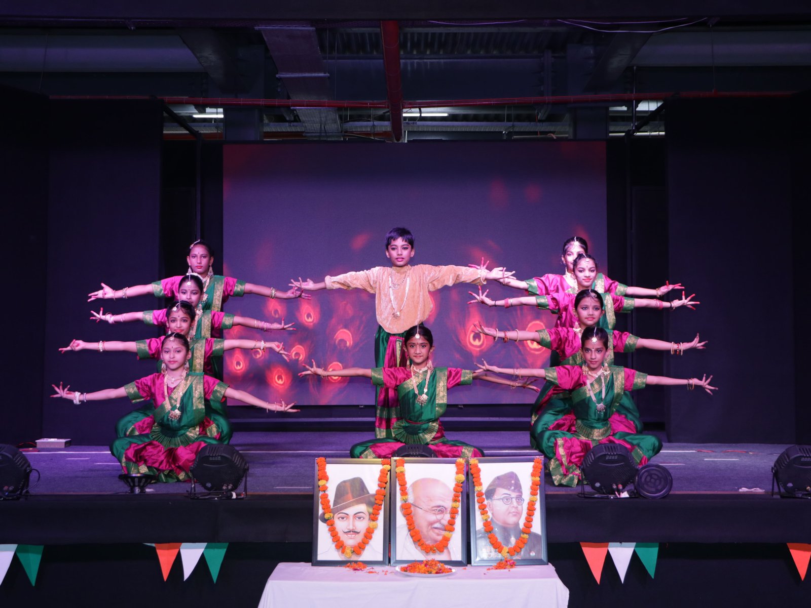 Student performing on stage