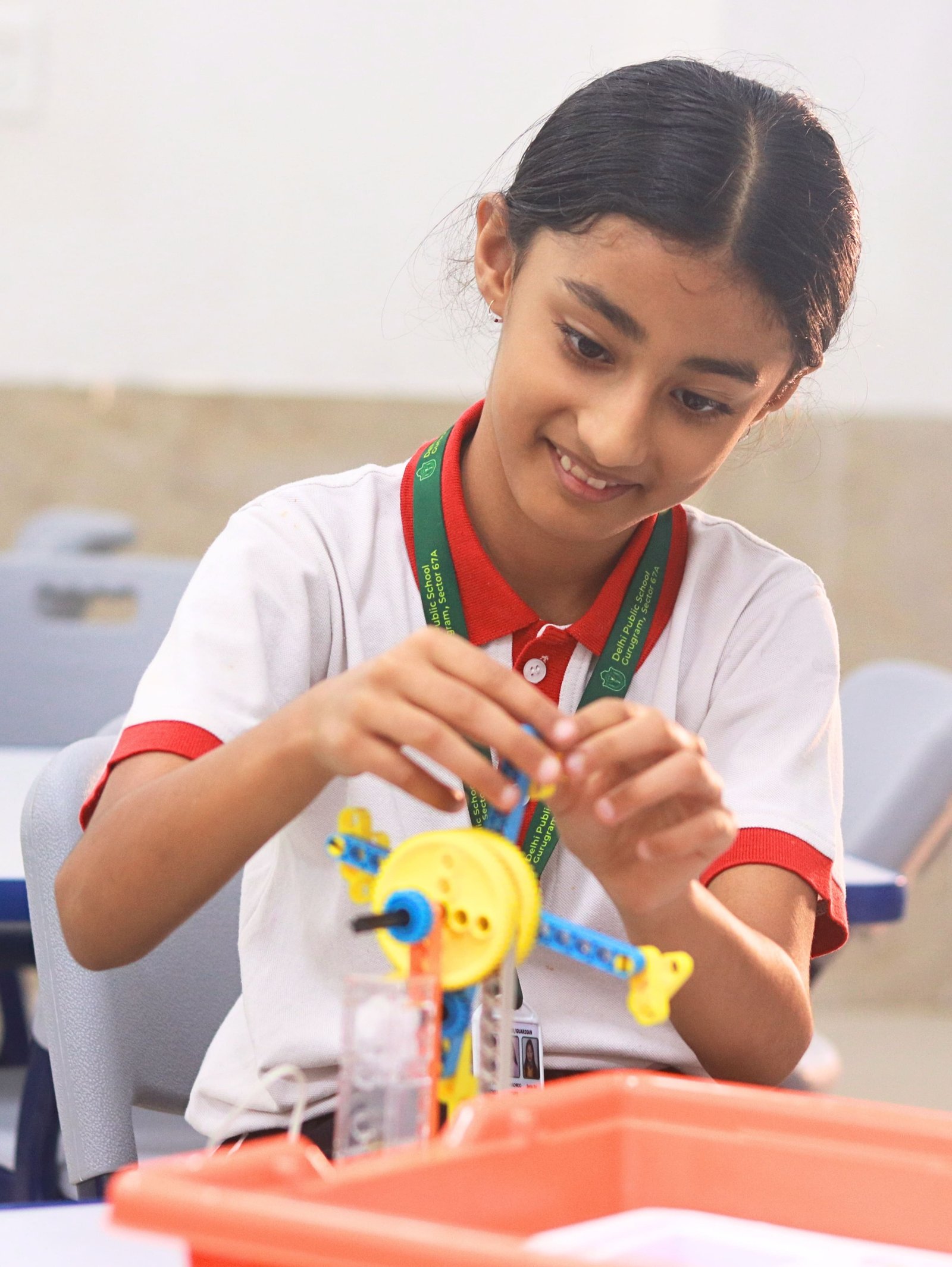 Students learning robotics