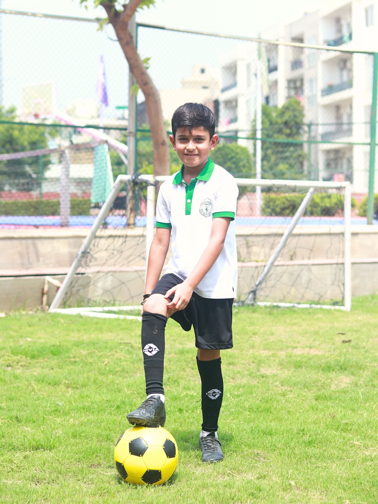 Students playing football